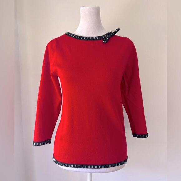 Vintage Y2K Heirloom Collectibles Red & Black 3/4 Sleeve Pullover Sweater - Picture 1 of 6